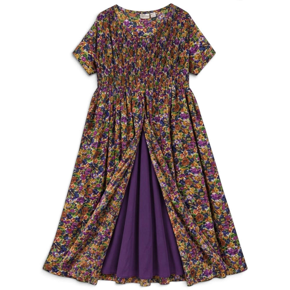 Chance Encounters Floral Maxi Dress Womens M/L Vintage 90s Cottagecore Prairie